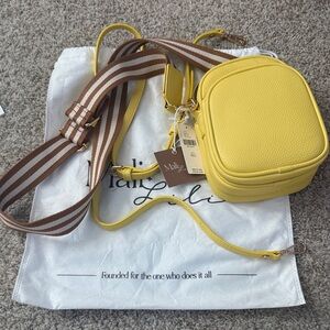 Yellow Mini Crossbody Bag with Striped Strap Anthropologie Mai lili